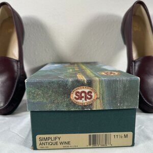 SAS Simplify Antique Wine Women’s Comfort Leather Loafers Shoes Slides Size 11.5